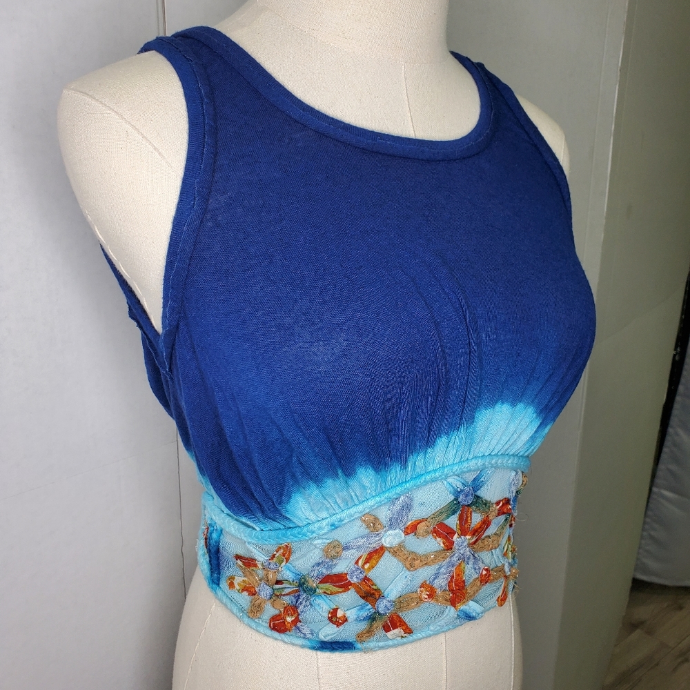 Free people floral ombre vintage top - Picture 4 of 8